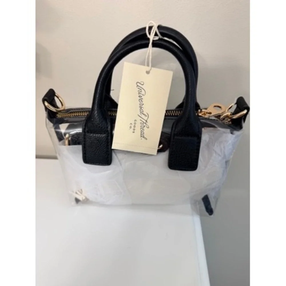 Universal Thread Mini Crossbody Tote Women Small Clear Black Stadium NWT